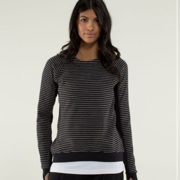 Lululemon Fleet Street Pullover Black and White Stripe Size Small - Picture 8 of 9